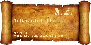 Milkovich Lilla névjegykártya